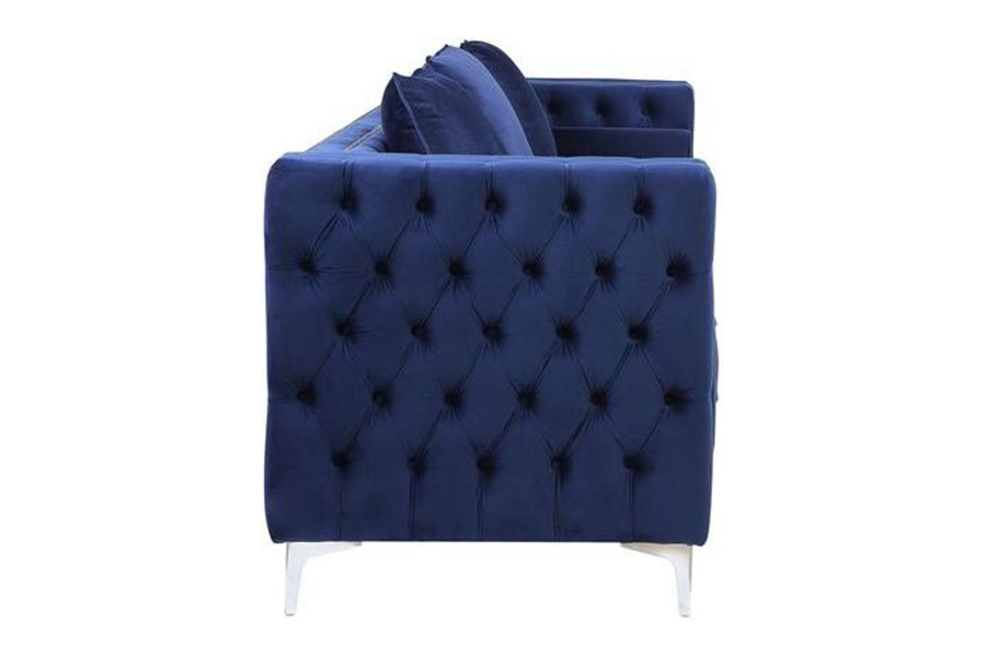 ACME Bovasis Sofa with 5 Pillows - Blue Velvet