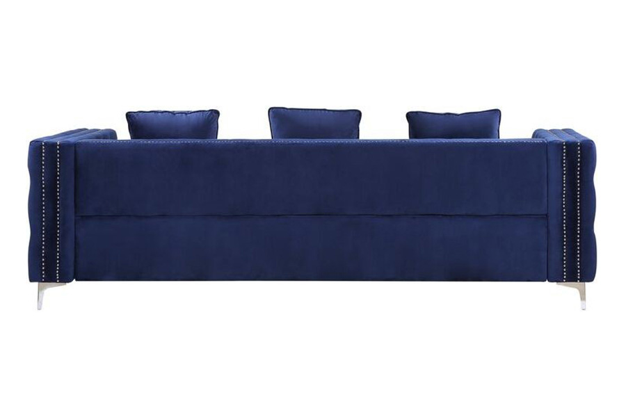 ACME Bovasis Sofa with 5 Pillows - Blue Velvet