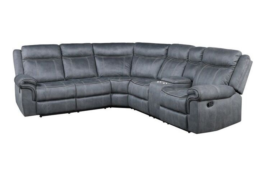 ACME Dollum Sectional Sofa - 2-Tone Gray Velvet