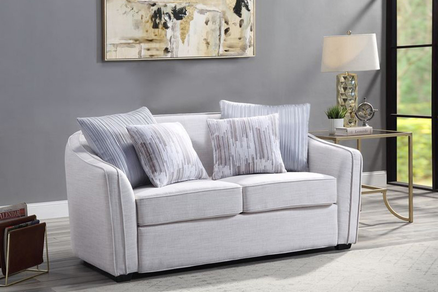 ACME - Mahler II Loveseat with 4 Pillows in Beige