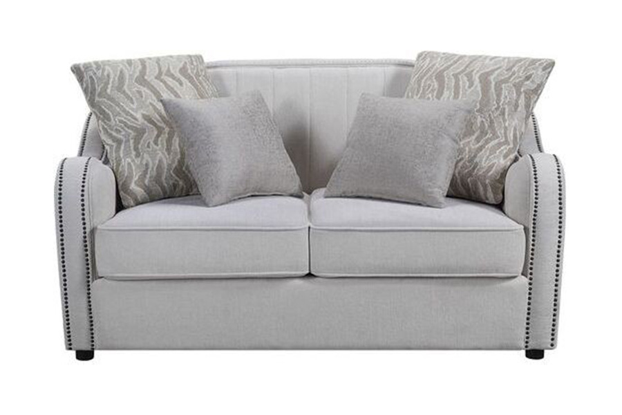 ACME - Mahler Loveseat with 4 Pillows in Beige