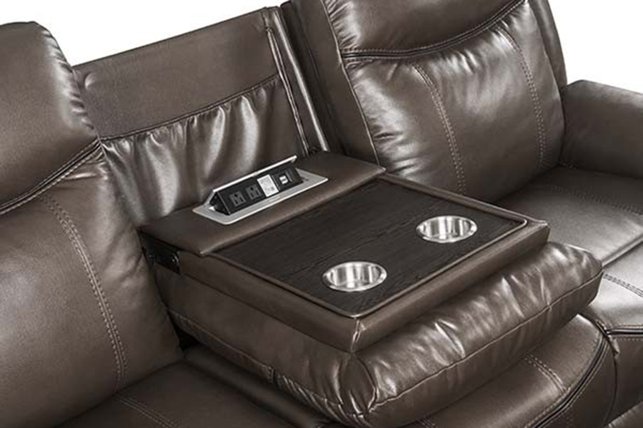 ACME - Lydia Motion Sofa with USB in Brown