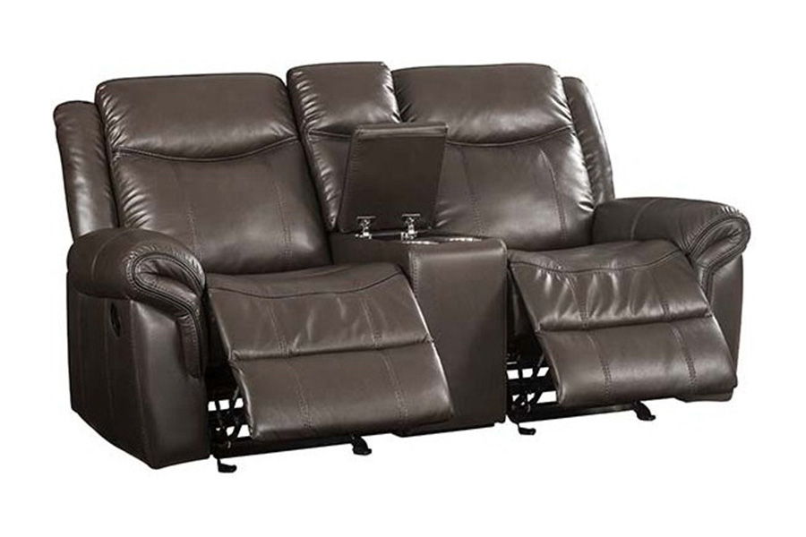 ACME - Lydia Motion Loveseat with USB & Console in Brown