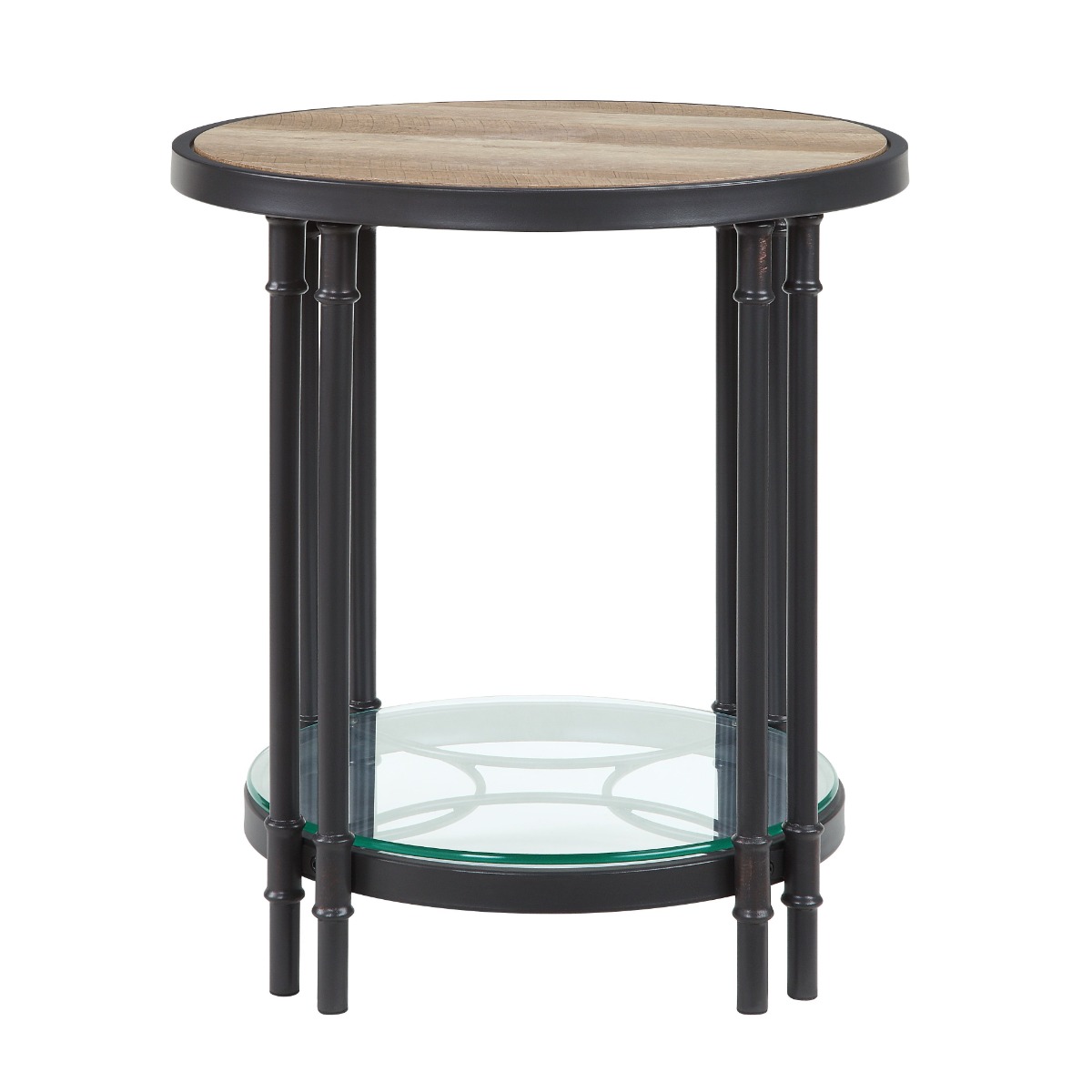 ACME - Brantley End Table in Oak/Sandy Black