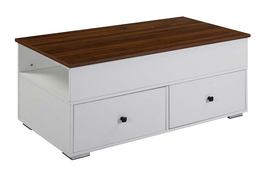 ACME - Raeden Coffee Table with Lift Top in White/Walnut