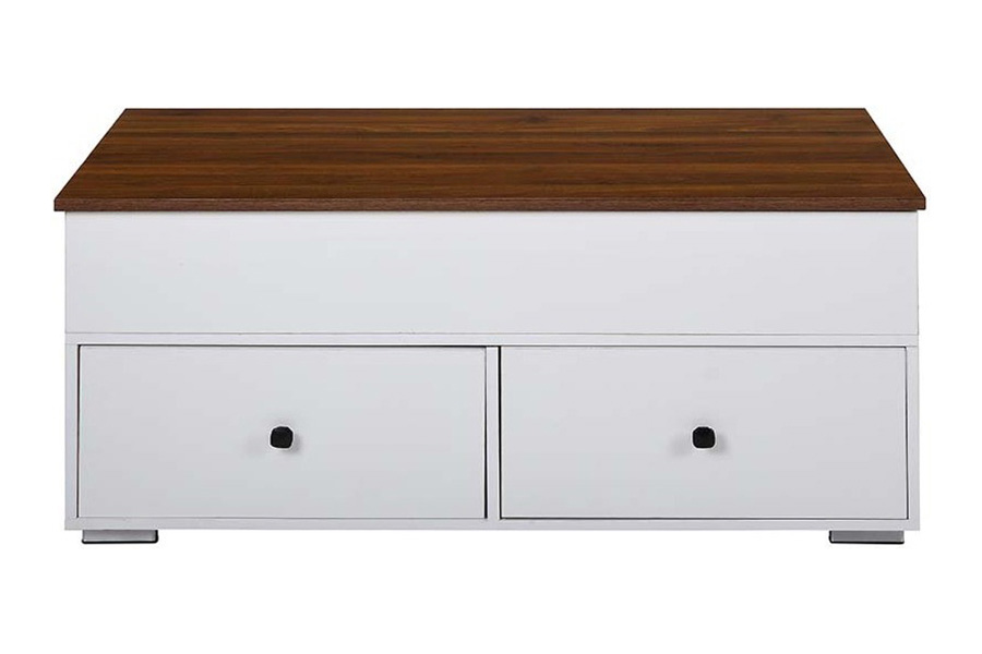 ACME - Raeden Coffee Table with Lift Top in White/Walnut