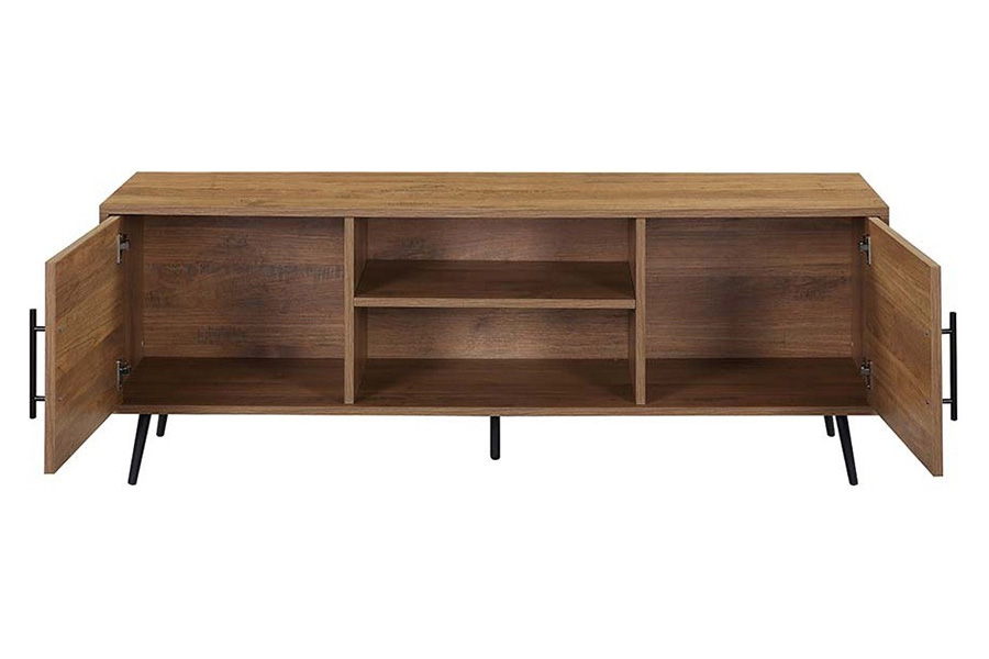 ACME Wafiya TV Stand - Rustic Wood and Black Finish