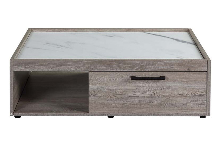 ACME - Walden Coffee Table in Faux Marble Top/Gray Oak