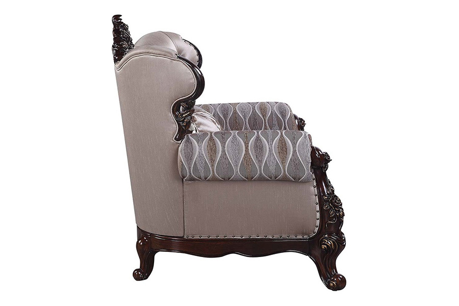 ACME - Benbek Loveseat with 3 Pillows in Antique Oak