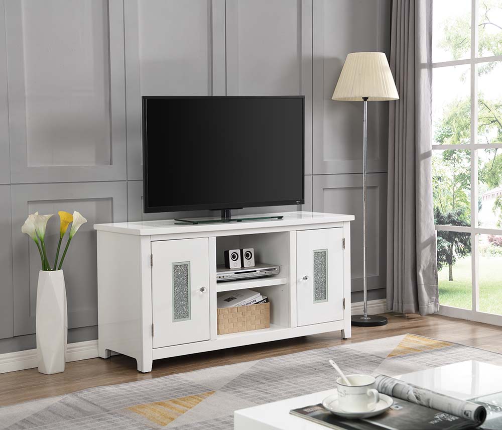 ACME - Elizaveta TV Stand in White High Gloss