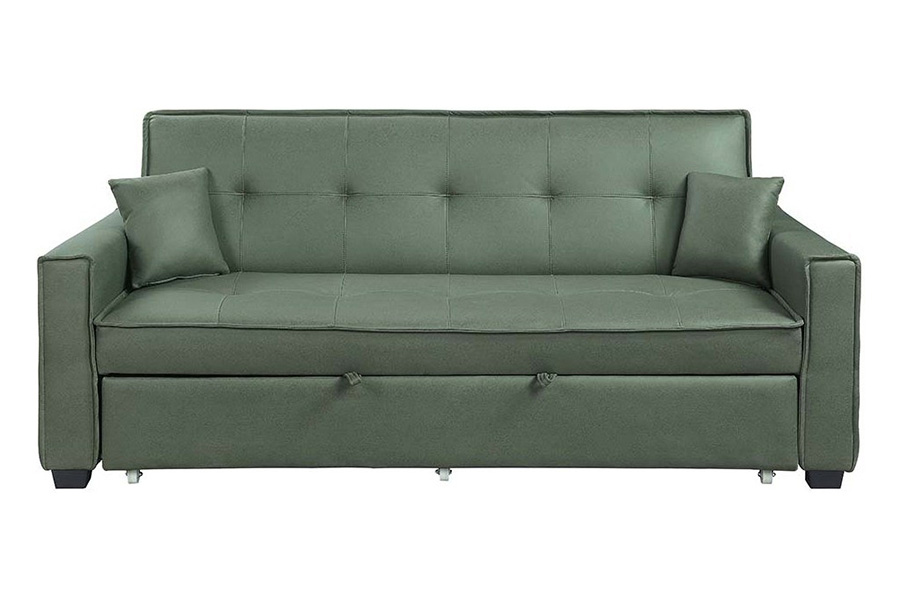 ACME - Octavio Adjustable Sofa with 2 Pillows in Green