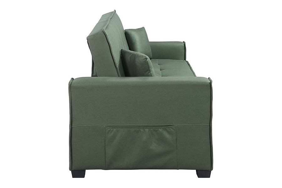 ACME - Octavio Adjustable Sofa with 2 Pillows in Green