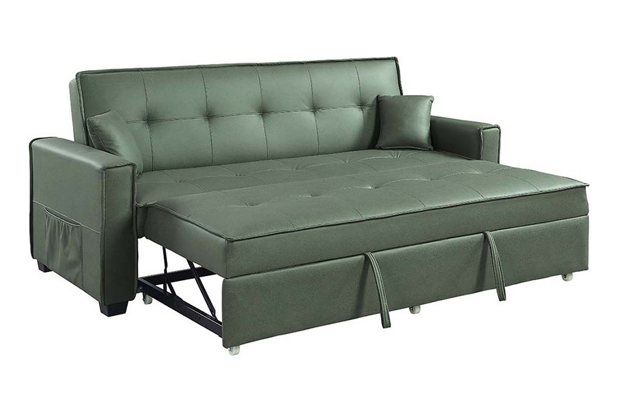 ACME - Octavio Adjustable Sofa with 2 Pillows in Green