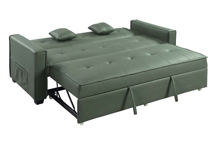 ACME - Octavio Adjustable Sofa with 2 Pillows in Green