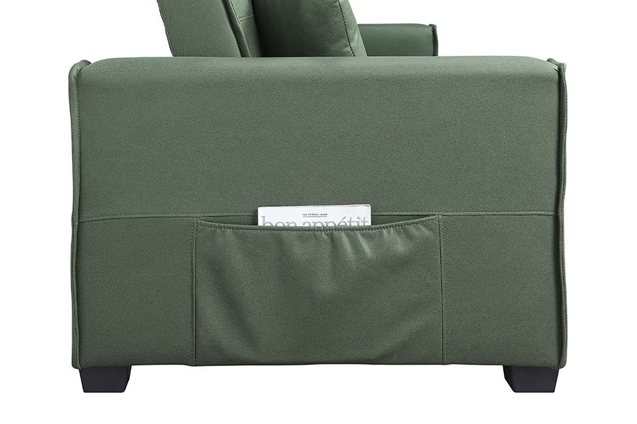 ACME - Octavio Adjustable Sofa with 2 Pillows in Green