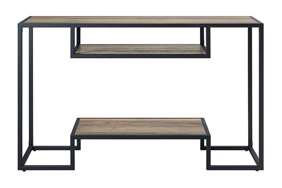 ACME - Idella Sofa Table in Rustic Oak/Black