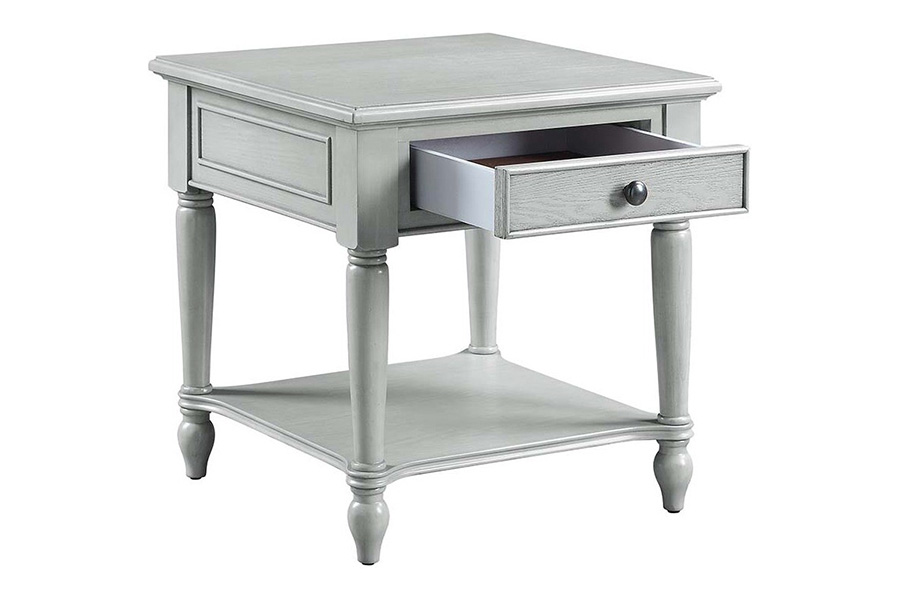 ACME - Ramiro End Table in Rustic Gray