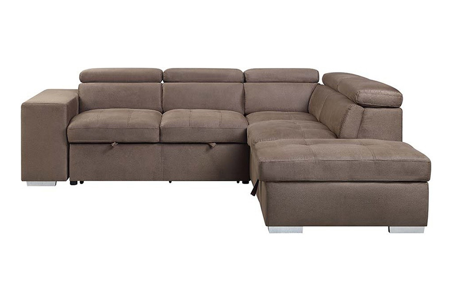 ACME - Acoose Sectional Sofa with Sleeper in Brown