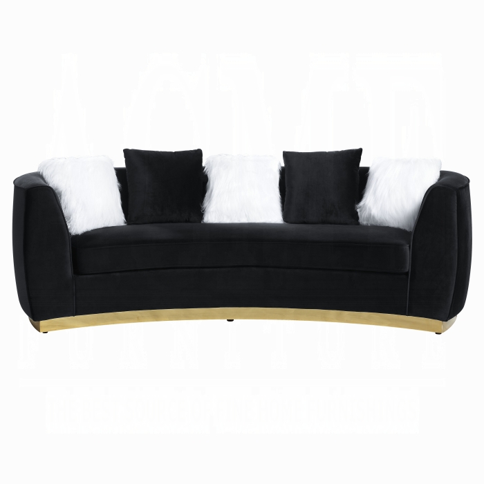 ACME - Achelle Sofa with 5 Pillows in Black