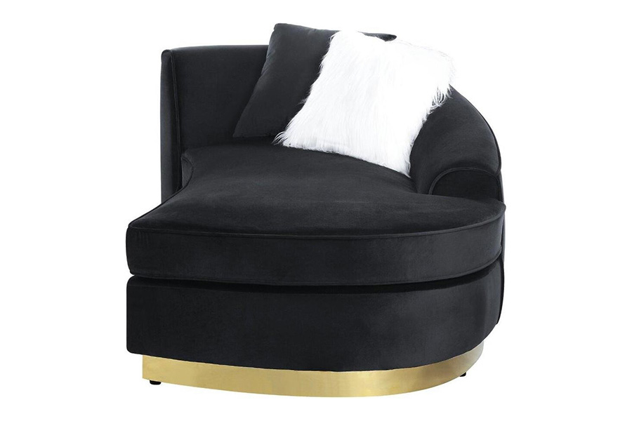 ACME™ Achelle Chaise with 2 Pillows - Black