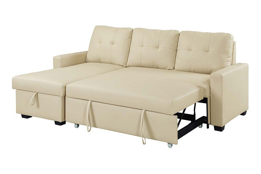 ACME - Dafina Sectional Sofa with Sleeper in Beige