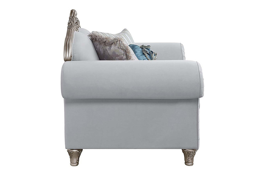 ACME - Pelumi Sofa with 8 Pillows in Light Gray/Platinum