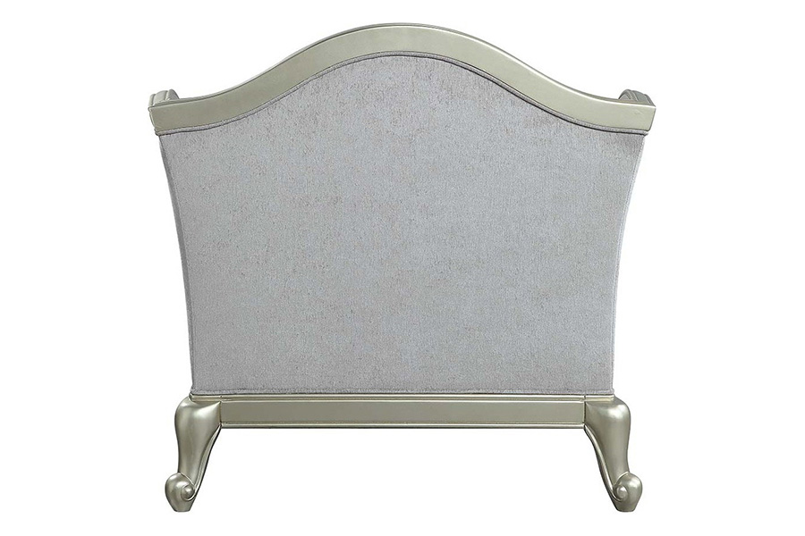 ACME™ Qunsia Chair with 2 Pillows - Light Gray/Champagne