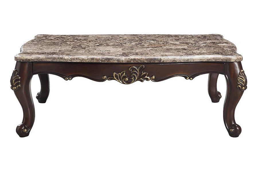 ACME - Ragnar Coffee Table in Marble Top/Cherry