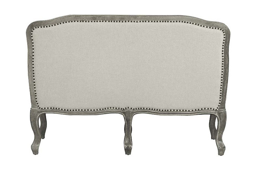 ACME - Tania Loveseat with 2 Pillows in Cream Linen/Brown