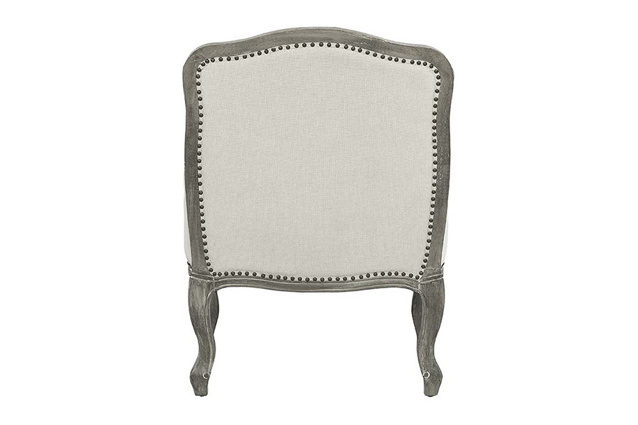 ACME - Tania Chair with Pillow in Cream Linen/Brown