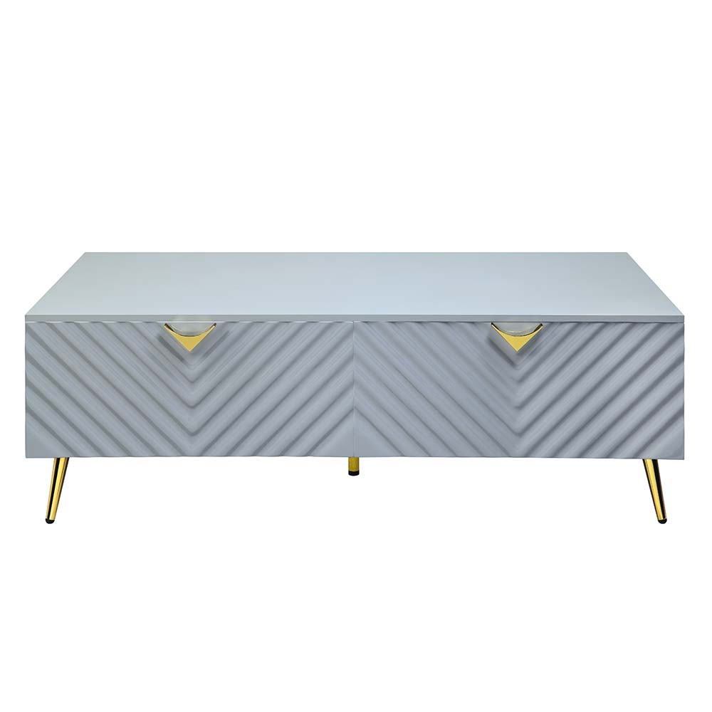 ACME Gaines Coffee Table - Gray High Gloss Finish