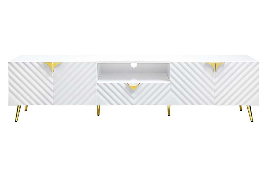 ACME Gaines TV Stand - White High Gloss Finish