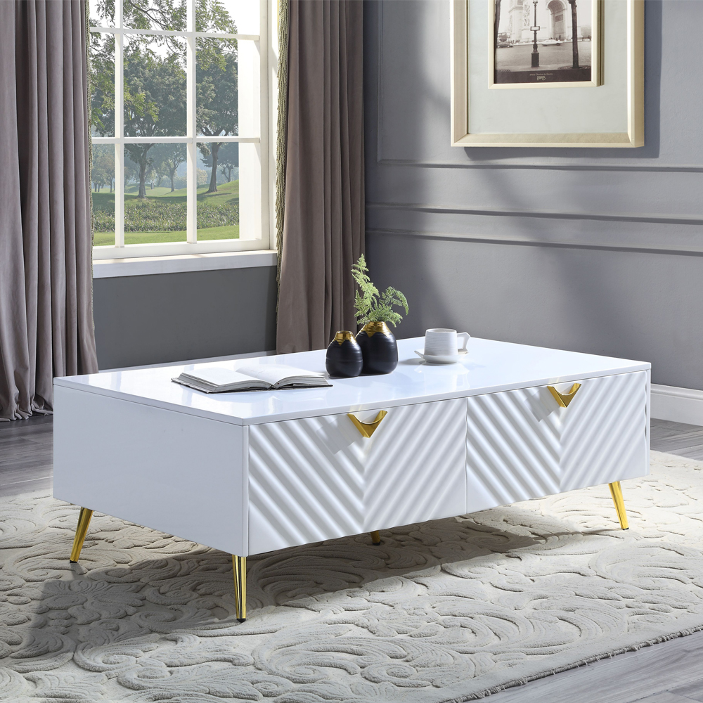 ACME Gaines Coffee Table - White High Gloss Finish