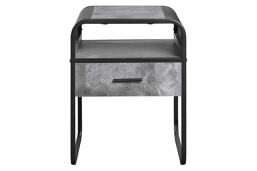 ACME - Raziela End Table in Concrete Gray/Black (LV01147)