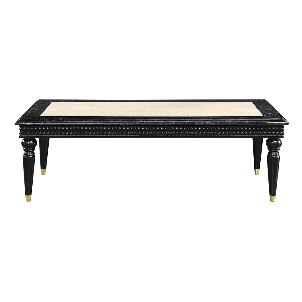 ACME - Tayden Coffee Table with Marble Top in Marble Top/Black