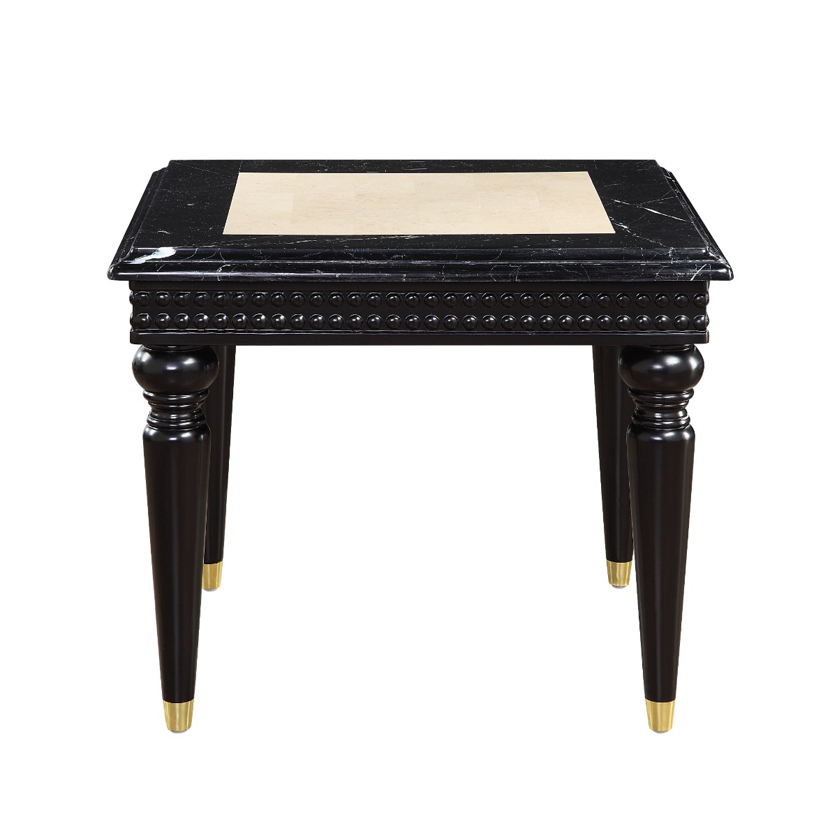 ACME - Tayden End Table with Marble Top in Marble Top/Black