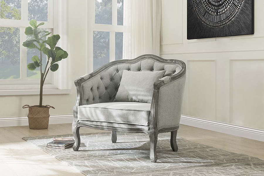 ACME Samael Chair with 1 Pillow - Gray