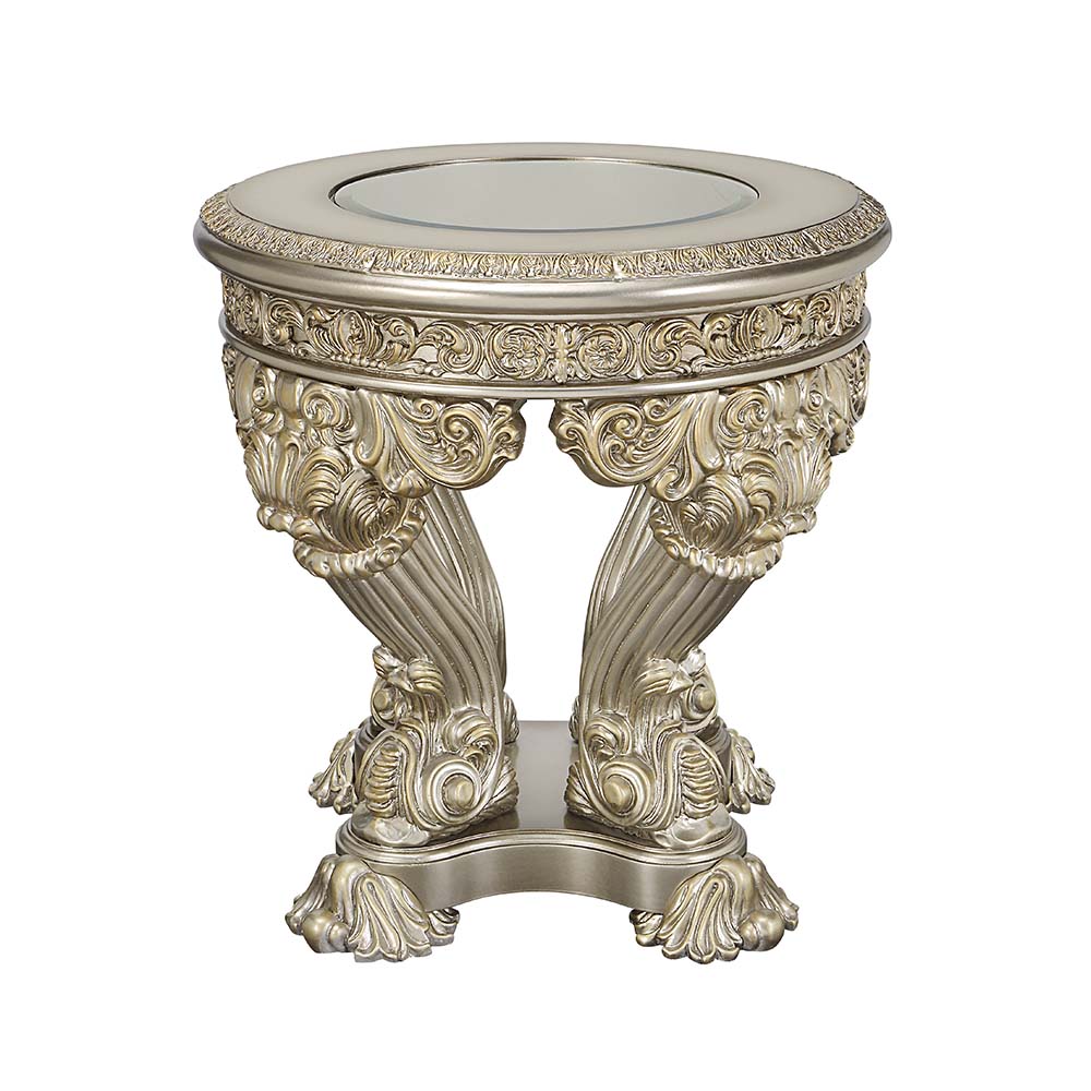 ACME - Danae End Table in Champagne/Gold