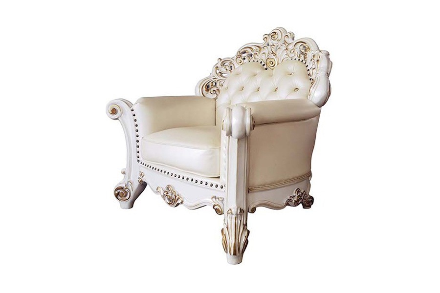 ACME - Vendome Chair with Pillow in Champagne/Antique Pearl