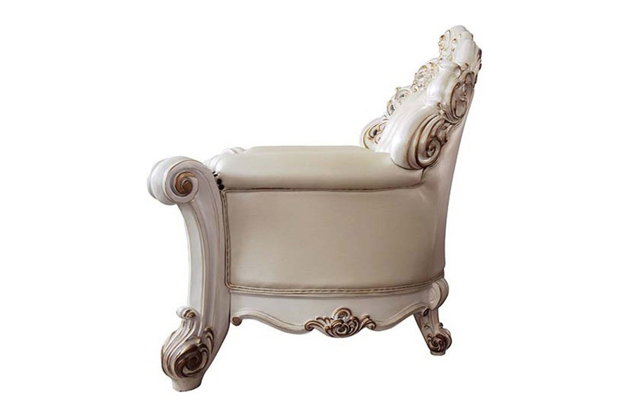 ACME - Vendome Chair with Pillow in Champagne/Antique Pearl