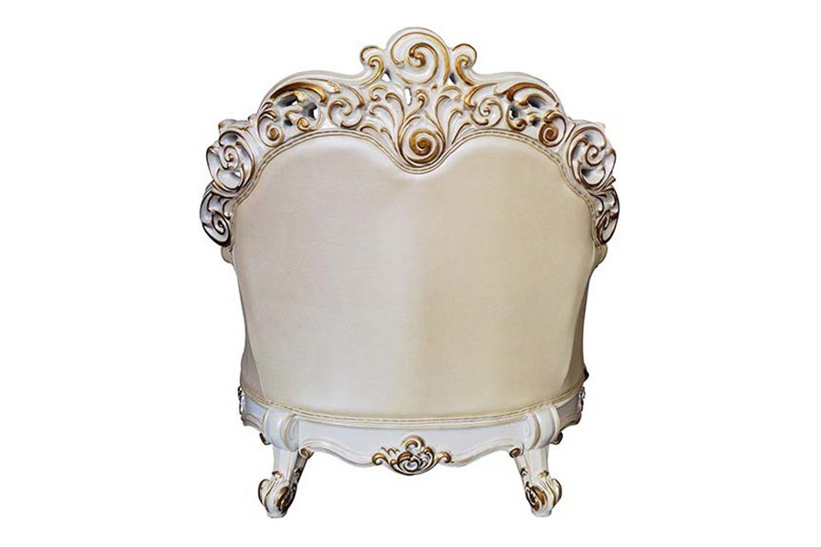 ACME - Vendome Chair with Pillow in Champagne/Antique Pearl