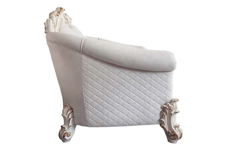 ACME - Vendome II Loveseat with 4 Pillows in Ivory/Antique Pearl