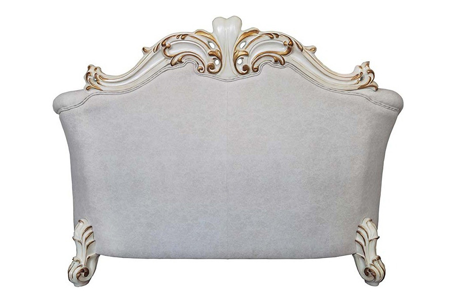 ACME - Vendome II Loveseat with 4 Pillows in Ivory/Antique Pearl