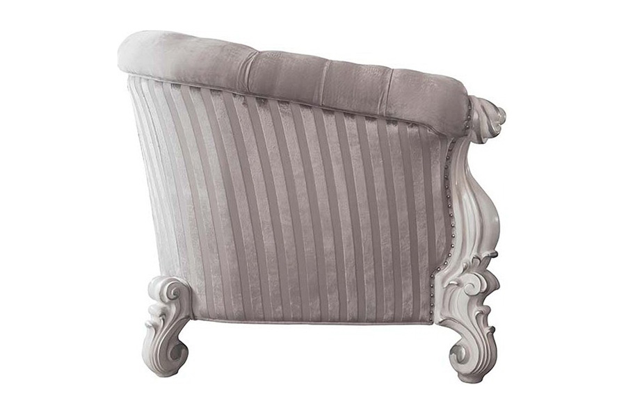 ACME - Versailles Loveseat with 5 Pillows in Ivory/Bone White