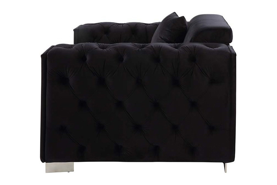 ACME - Trislar Sofa with 4 Pillows (Same 52525) in Black Velvet