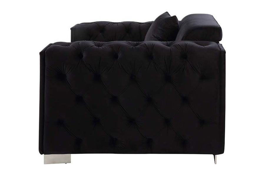 ACME - Trislar Loveseat with 4 Pillows (Same 52526) in Black Velvet