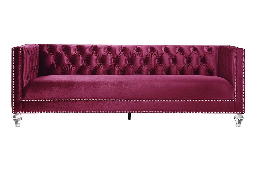 ACME Heibero Sofa with 2 Pillows - Red (LV01400)