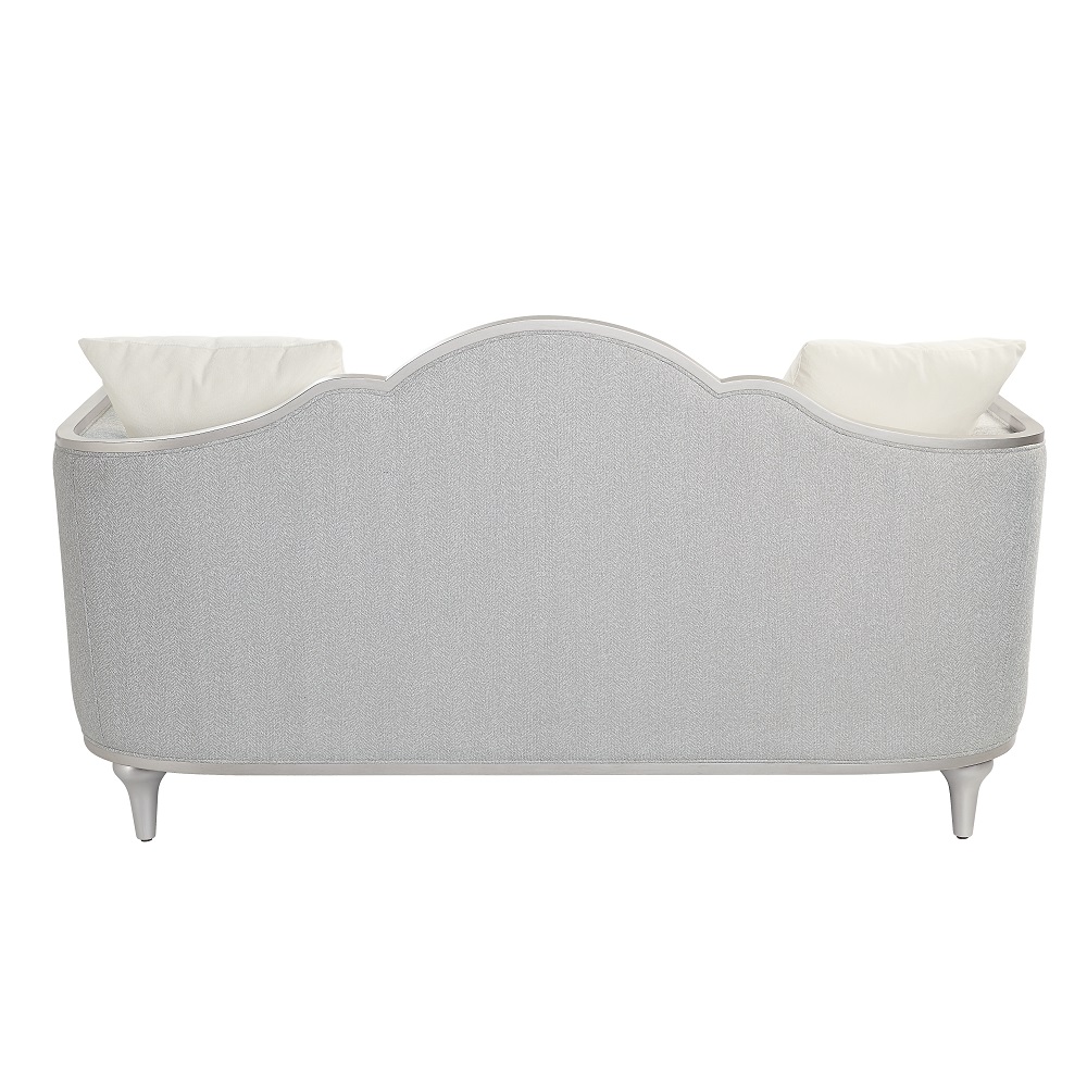 ACME - Kasa Loveseat with 3 Pillows in Beige Linen/Champagne