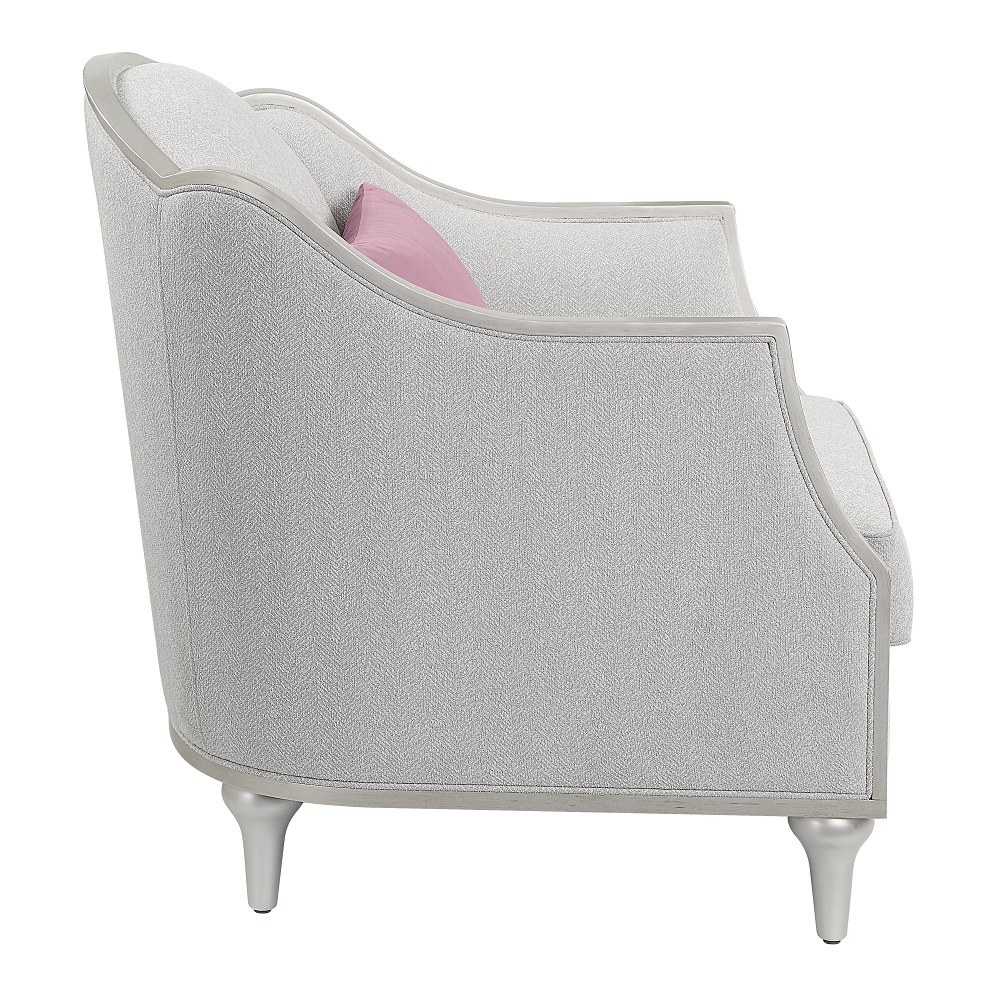 ACME™ Kasa Chair with Pillow - Beige Linen/Champagne