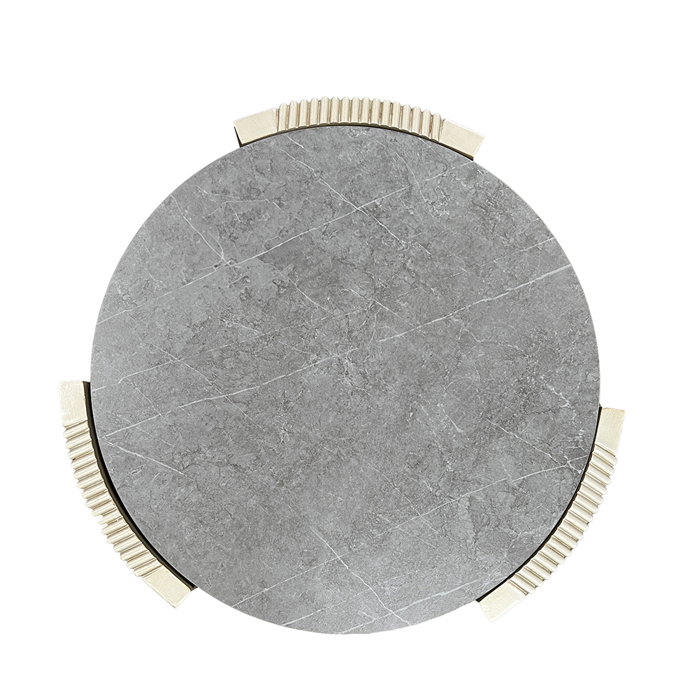 ACME - Kasa End Table in Sintered Stone/Champagne